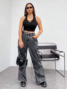 CovetEZ 大尺碼2024春夏季空心短款甜心領上衣，適用於情人節