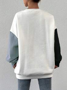 SHEIN Cottnline Của phụ nữ Khối màu Lông cừu lót Áo nỉ - Xám - Xem 2