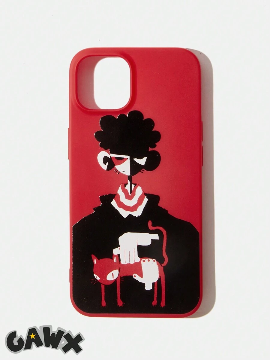 GAWX 1pc Cartoon Figure Graphic TPU Phone Case Compatible With IPhone - Red - View 1