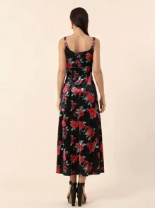 SHEIN Privé Quý cô Giường đôi In Da lộn Đầm trượt băng - Nhiều màu - Xem 3