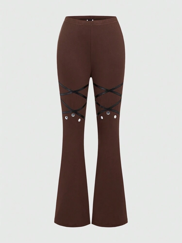 Elastic Waist Flared Pants