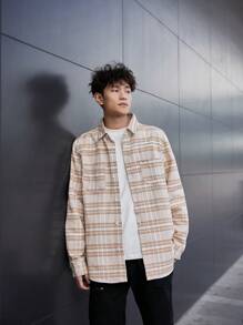 Manfinity Homme Men's Turn-down Collar Denim Shirt - Multicolor - View 7