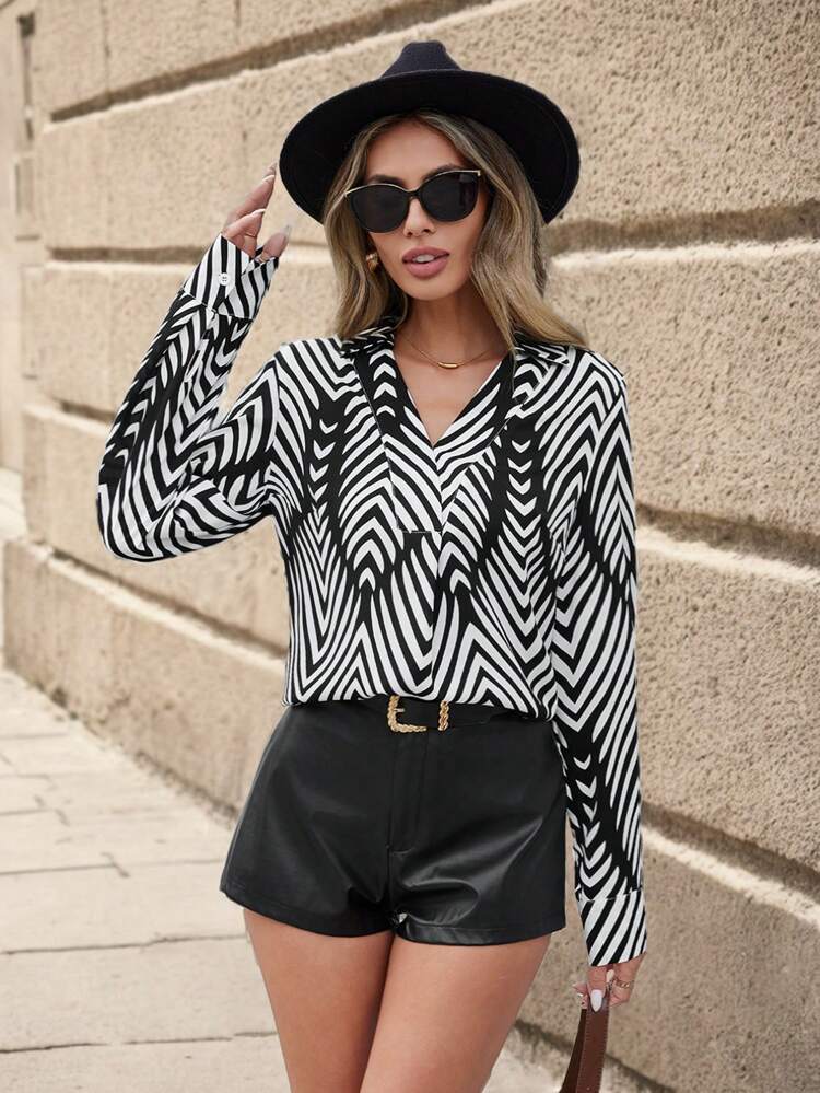 Women'S Printed Long Sleeve Shirt