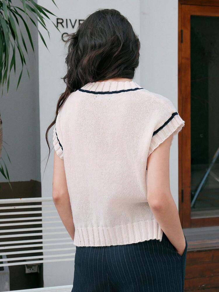 Women'S Color Block Stripe Sweater Vest