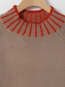 SHEIN LUNE Jersey De Cuello Alto Con Rayas De Talla Grande Y Manga Raglán - Multicolor - Ver 4