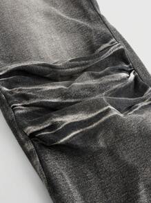 ROMWE Grunge Punk Vintage Distressed Wash Flared Denim Jeans, School