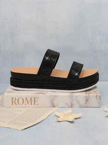 SHUZIA Women's Wedge Heel & Platform Sandals - Black - View 5