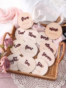 新生兒每月里程碑卡攝影套裝 - 酒紅色 - 查看 5