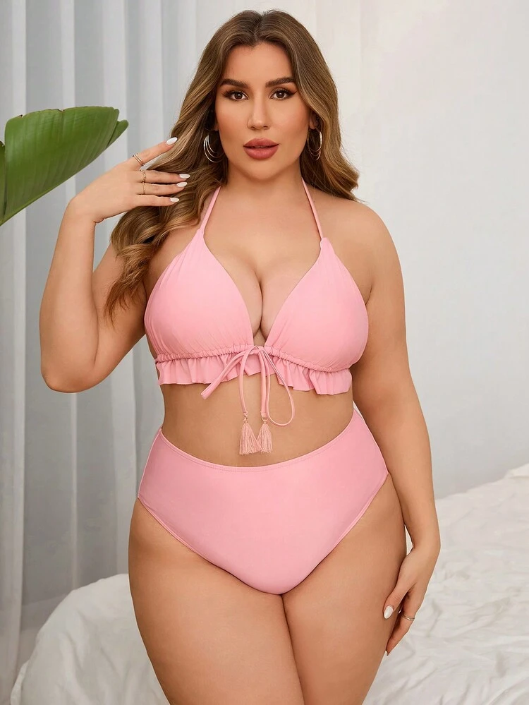 Plus Size 3pcs Bikini Set Summer Beach