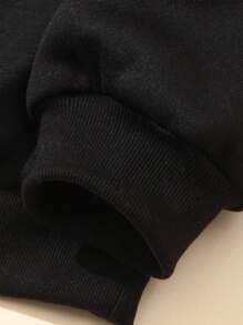 SHEIN EZwear Sudadera Con Capucha Impresa De Araña - Negro - Ver 6