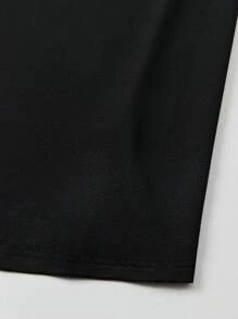 Flirla 女式加大码猫咪印花短袖夏季 T 恤 - 黑色 - 查看 5