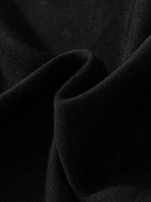 Tween女孩的字母印花運動衫 - 黑色 - 查看 5