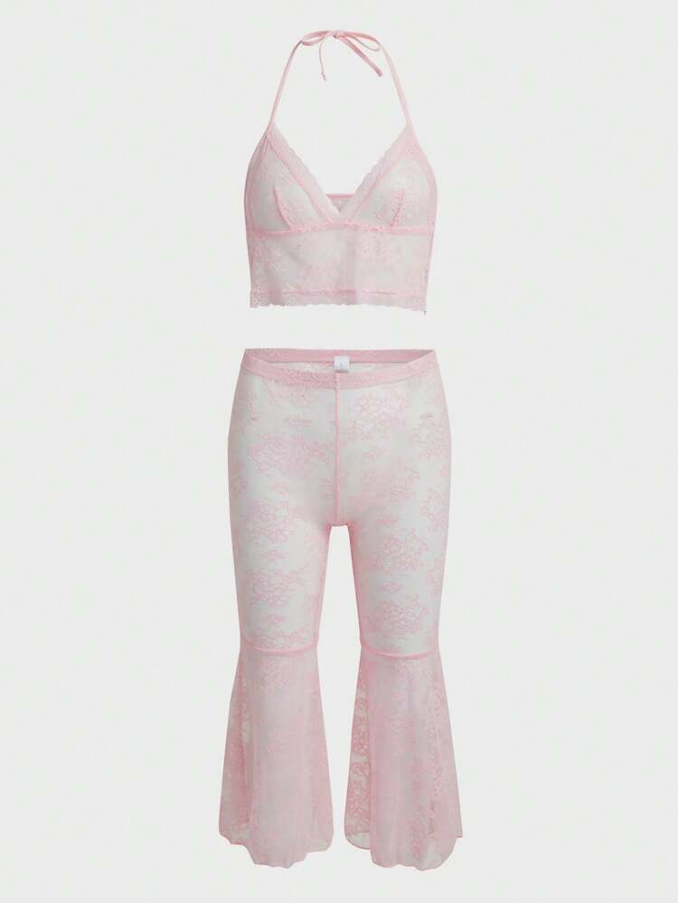 Lace Perspective Halter Sexy Lingerie