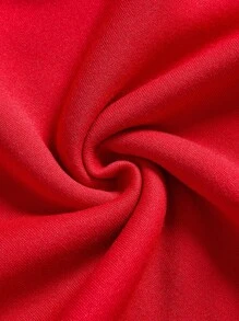 SHEIN LUNE Áo len cổ tròn cỡ lớn dành cho nữ hoạt hình in chữ Giáng sinh - Đỏ - Xem 6