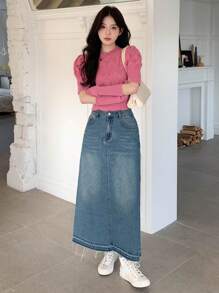 DAZY 女士短袖針織上衣和袖套 - 粉色 - 查看 6