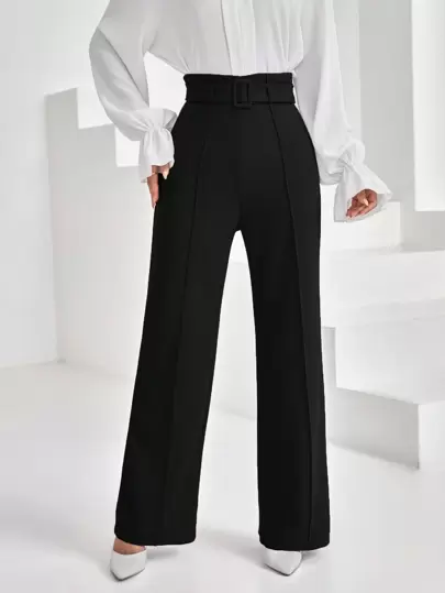 Firerie Women's High Waisted Belted Loose Pants