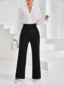 Firerie 女式高腰系带宽松裤 - 黑色 - 查看 4