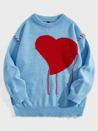 Street Life Herren Pullover Mit Herz Muster