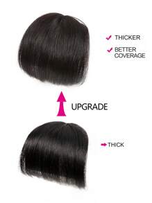 French Bangs Bigger Size Human Hair Air Bangs Natural Color Bangs Clip In Hair Extension Beginner Friendly - Natural Black - View 5