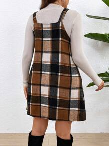 SHEIN Franclia 大尺碼女士格紋連身裙 - 彩色 - 查看 2