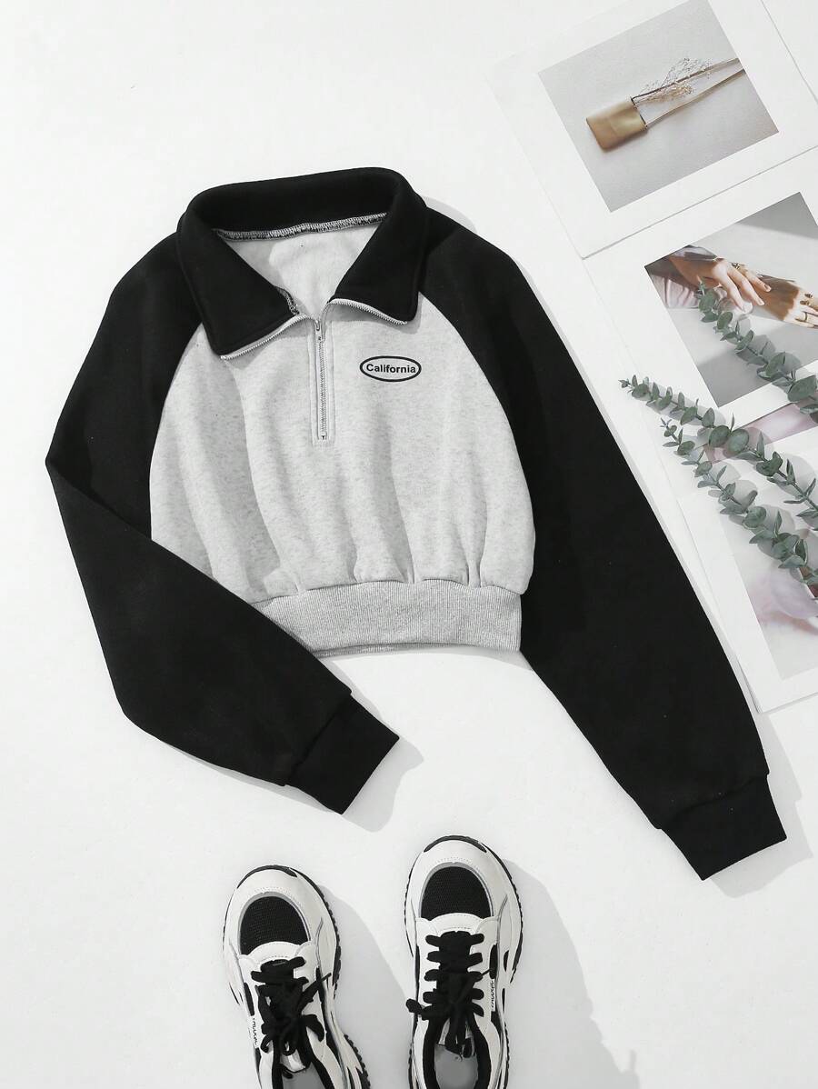 SHEIN EZwear 大尺碼排列字母印花拉幾襯衫 - 灰色 - 查看 1