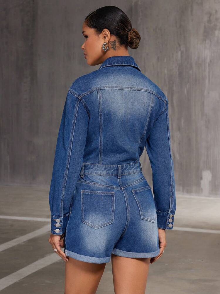 Women'S Denim Romper