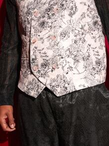 Manfinity VCAY Men'S Plus Size Printed Casual Suit Vest - Apricot - View 8