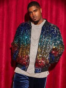 GENTILAND Plus Size Knitted Casual Baseball Collar Jacket - Multicolor - View 4