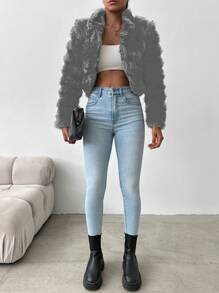 EURMUSE Women's Coat/jacket - Beige - View 3