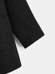 SHEIN CURVE+ Women'S Plus Size Hooded Fleece Jacket - Black - View 3