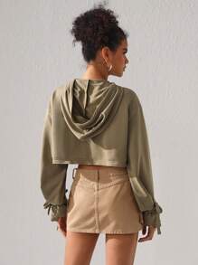 Yunjeong Jang 女款束口下擺帽衫,帶扣袖口 - 灰色 - 查看 2