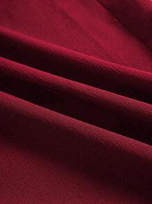 Sweetra Solid Color Tie Shoulder Wide Leg Jumpsuit For New Year Clothes - Red - View 6