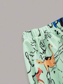 Flirla Women'S Plus Size Printed Elastic Waist Ruffled Hem Skirt - Olive Green - View 3