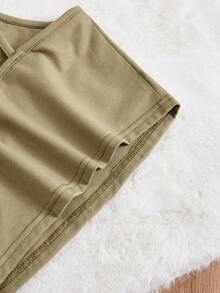 Cô gái Dệt kim Cami ngọn Với Khóa Đồ trang trí Và Eo đàn hồi Bộ quần short , Nhiều màu - Nhiều màu - Xem 4