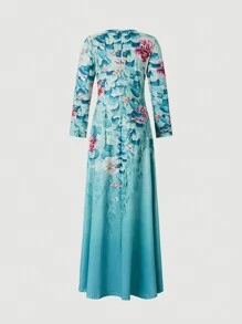 SHEIN Clasi 女士花卉印花長袖連衣裙 - 彩色 - 查看 2