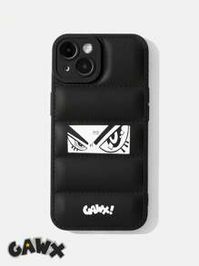 GAWX 1個字母卡通圖形泡棉TPU手機殼，適用於iPhone