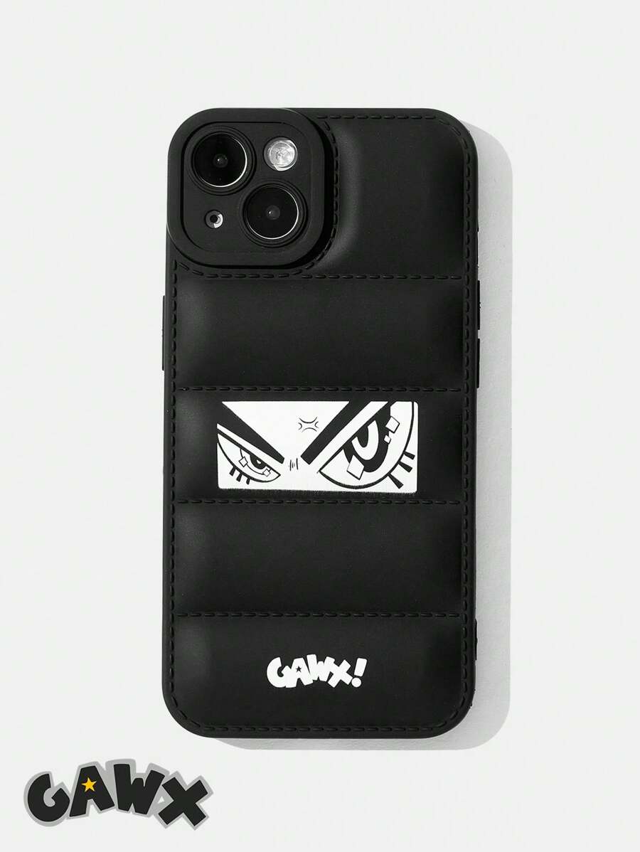 GAWX 1個字母卡通圖形泡棉TPU手機殼，適用於iPhone