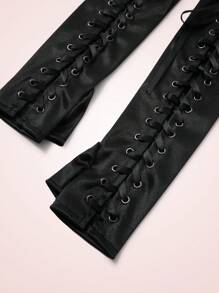 SHEIN MOD 女士手臂套,街頭潮流風格 - 黑色 - 查看 4