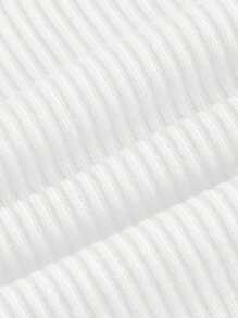 SHEIN ICON 女款大尺碼鏤空荷葉邊細部長袖上衣