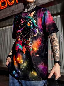 Manfinity LEGND 男士星系和3D動物印花T恤 - 彩色 - 查看 6