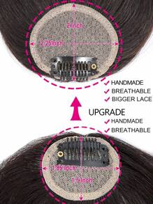 French Bangs Bigger Size Human Hair Air Bangs Natural Color Bangs Clip In Hair Extension Beginner Friendly - Natural Black - View 6