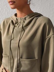 Yunjeong Jang 女款束口下擺帽衫,帶扣袖口 - 灰色 - 查看 7