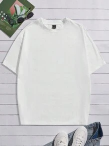 Manfinity EMRG 男士寬鬆版t卹,背面有龍紋圖案 - 白色 - 查看 4