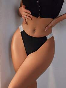 Snug Zone Culottes string sexy avec sangle brillante