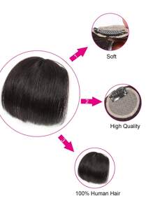 French Bangs Bigger Size Human Hair Air Bangs Natural Color Bangs Clip In Hair Extension Beginner Friendly - Natural Black - View 8