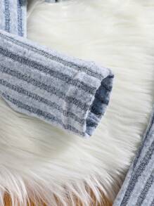 Set din două piese pentru fete Tween din tricot cu coaste - Bleu - Vizualizare 4