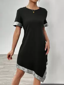 Chiquease Women's Patchwork Sequin Dress - Black - View 6