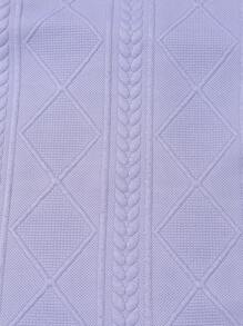 SHEIN 小女孩連帽長袖運動衫和褲子套裝 - 紫色 - 查看 5