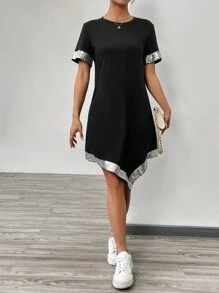 Chiquease Women's Patchwork Sequin Dress - Black - View 4