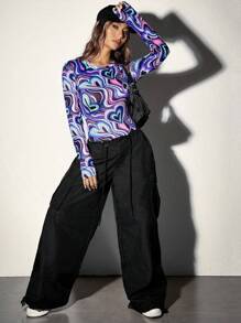 SHEIN ICON Body De Mujer Con Estampado De Corazones Que Brillan En La Oscuridad - Multicolor - Ver 9